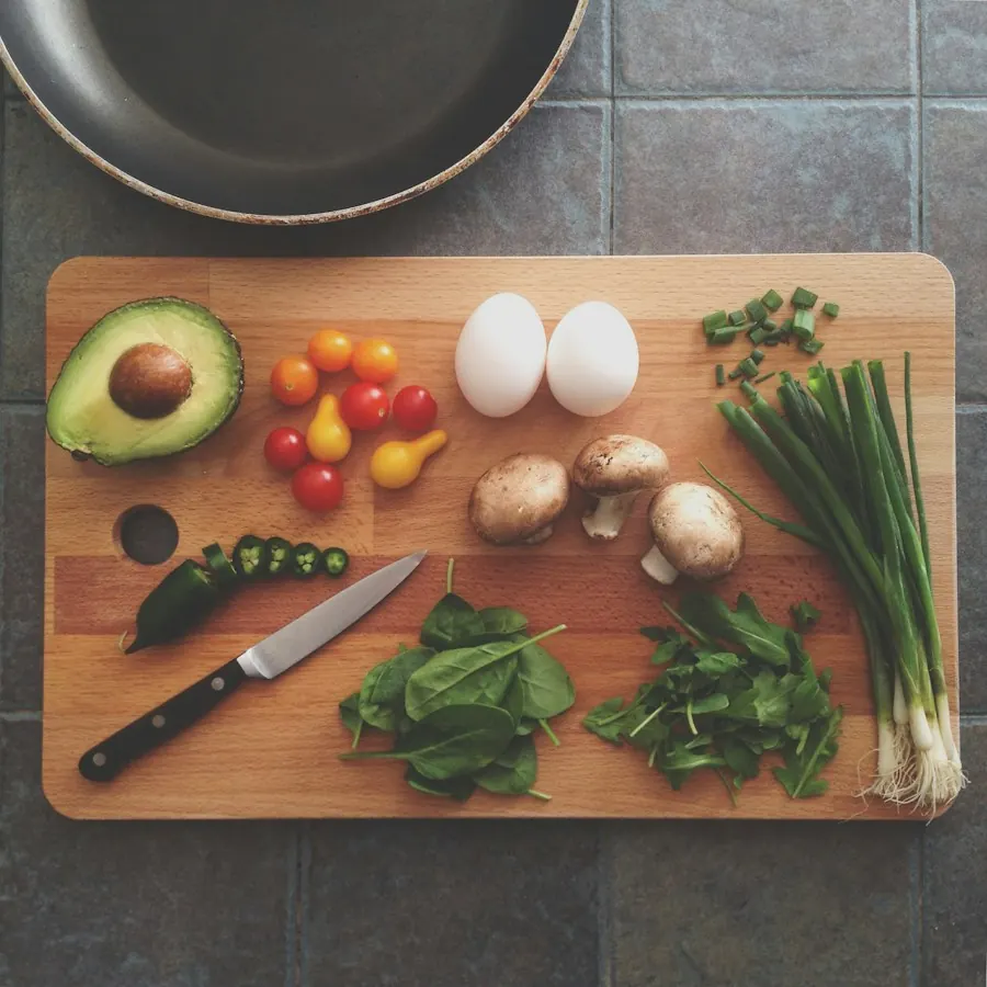 Minimalist cooking preparation on a counter