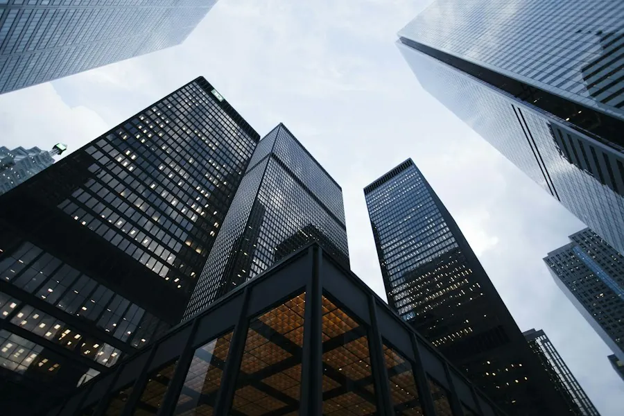 City skyline with residential towers